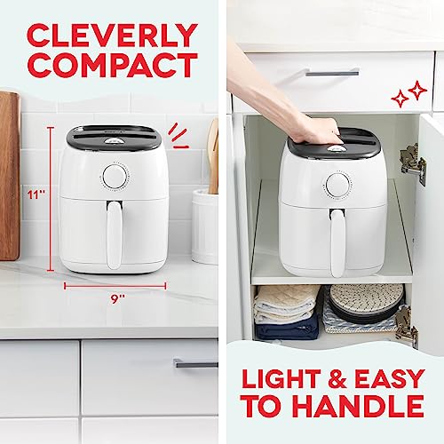 Electric Air Fryer Oven, 2.6 Qt., Grey, Compact, Auto Shut Off, 1000-Watt O64979