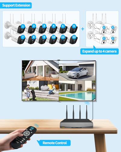 Outdoor Wireless Security Camera System with 2-Way Audio and PIR Detection M2182