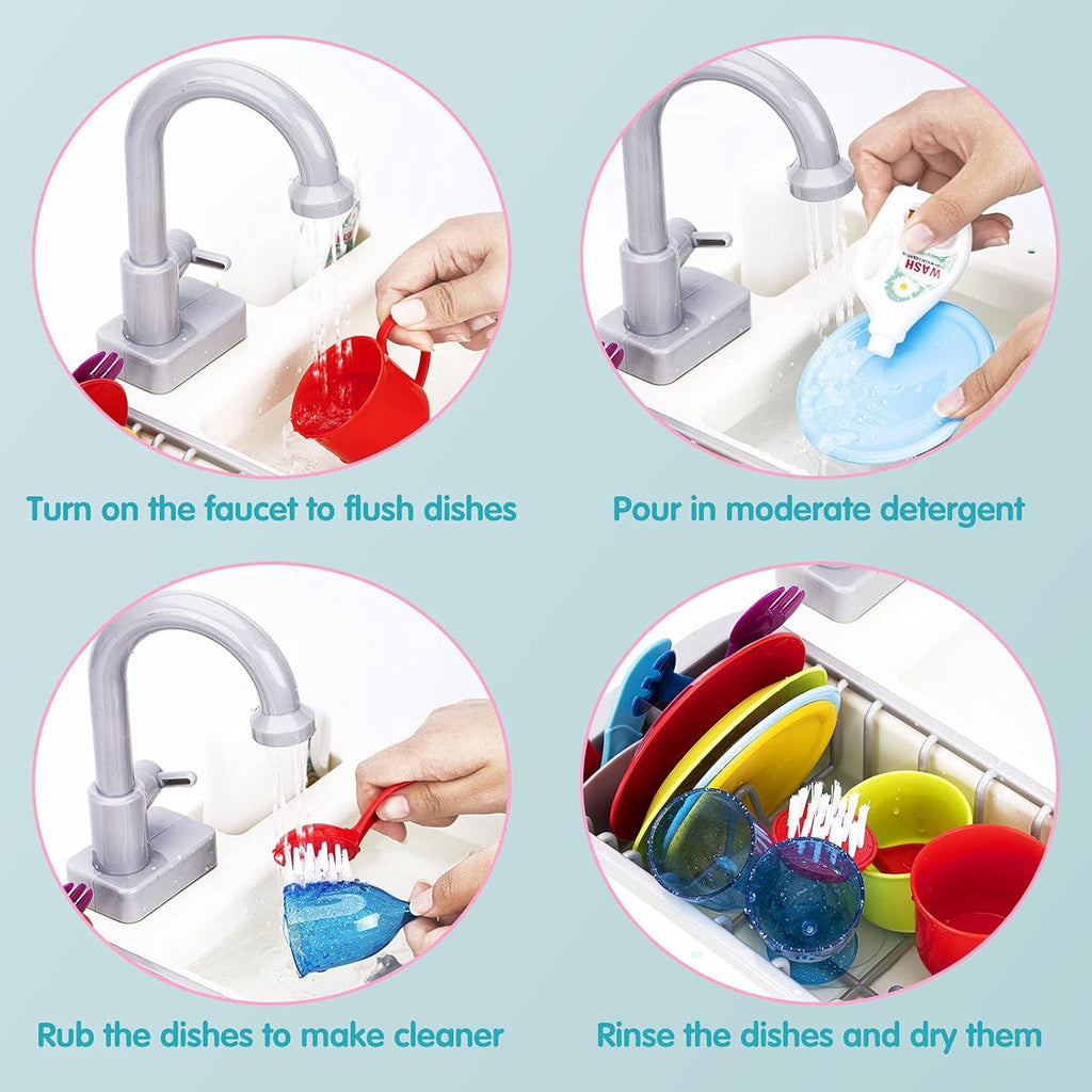 Baby Bath Play Sink Toys with Running Water for Toddlers N24505