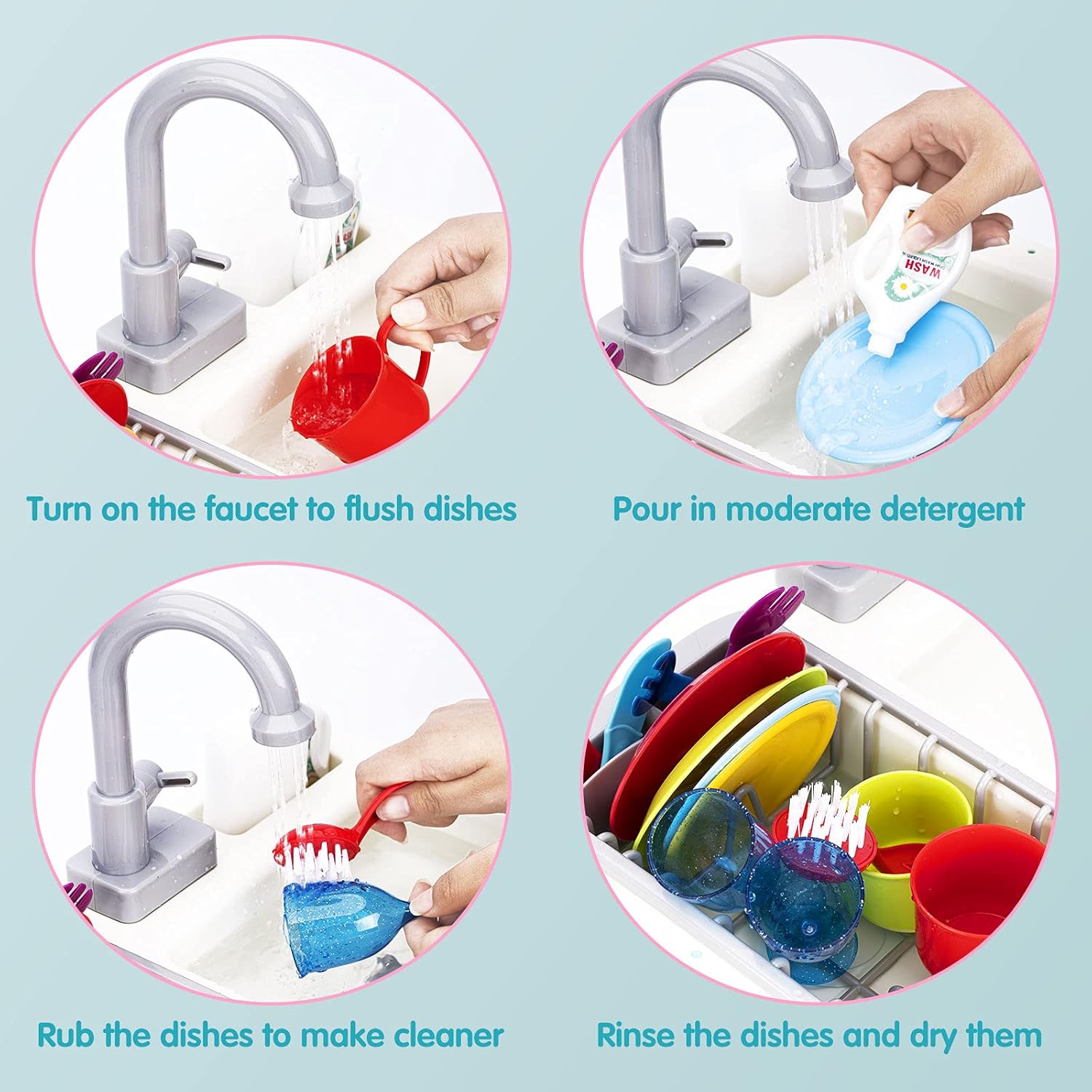 Baby Bath Play Sink Toys with Running Water for Toddlers N24505