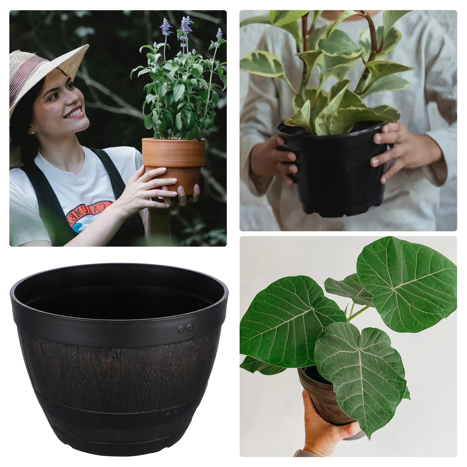 Tall Artificial Plant Pot Indoor No Hole Planter T8333