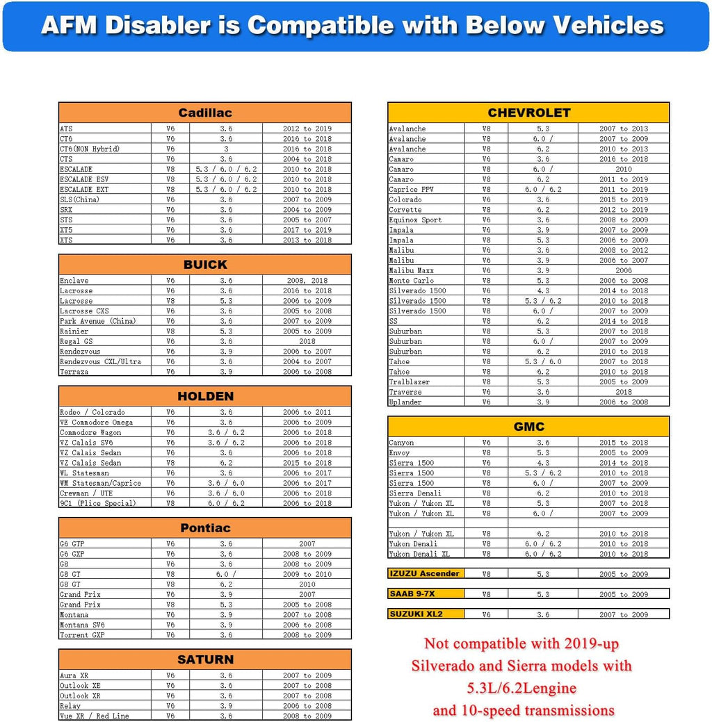 Active Fuel Management Disabler Device for GM V6 V8 Vehicles Y1093