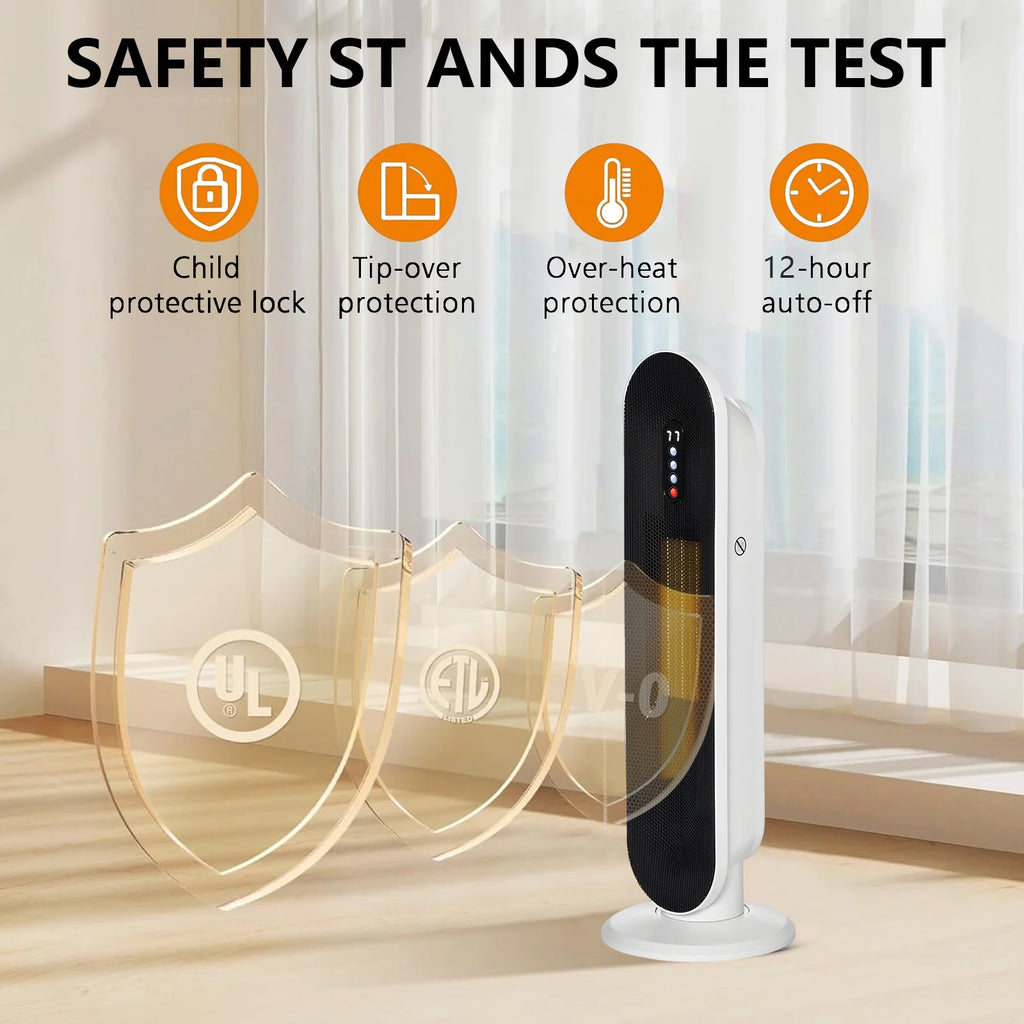 Space Heater for Indoor Use, Portable Electric Heater with Thermostat and Timer Q4793