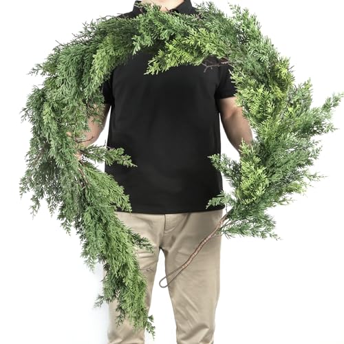 6 ft Christmas Cedar Garland - Realistic Greenery Cypress Artificial Pine Decor O44589