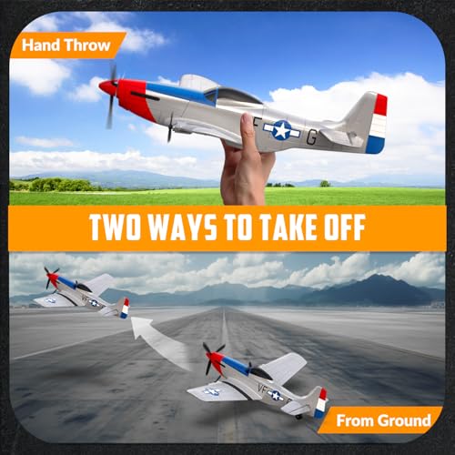 RC Plane 3 Channel Remote Control Airplane Fighter Toy, 2.4GHz 6-axis Gyro, Easy to Fly for Adults Kids Beginners B2466