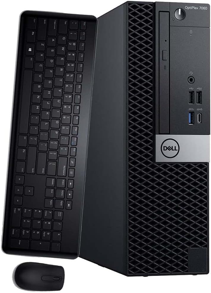 Dell Optiplex 7060 SFF Desktop Computer PC | Intel 8th Gen i7-8700 (6 Core) | 16GB DDR4 Ram 512GB NVMe M.2 SSD | Built-in WiFi 6E & Bluetooth 5.2 | Windows 11 Pro | Wireless Keyboard & Mouse(Renewed)