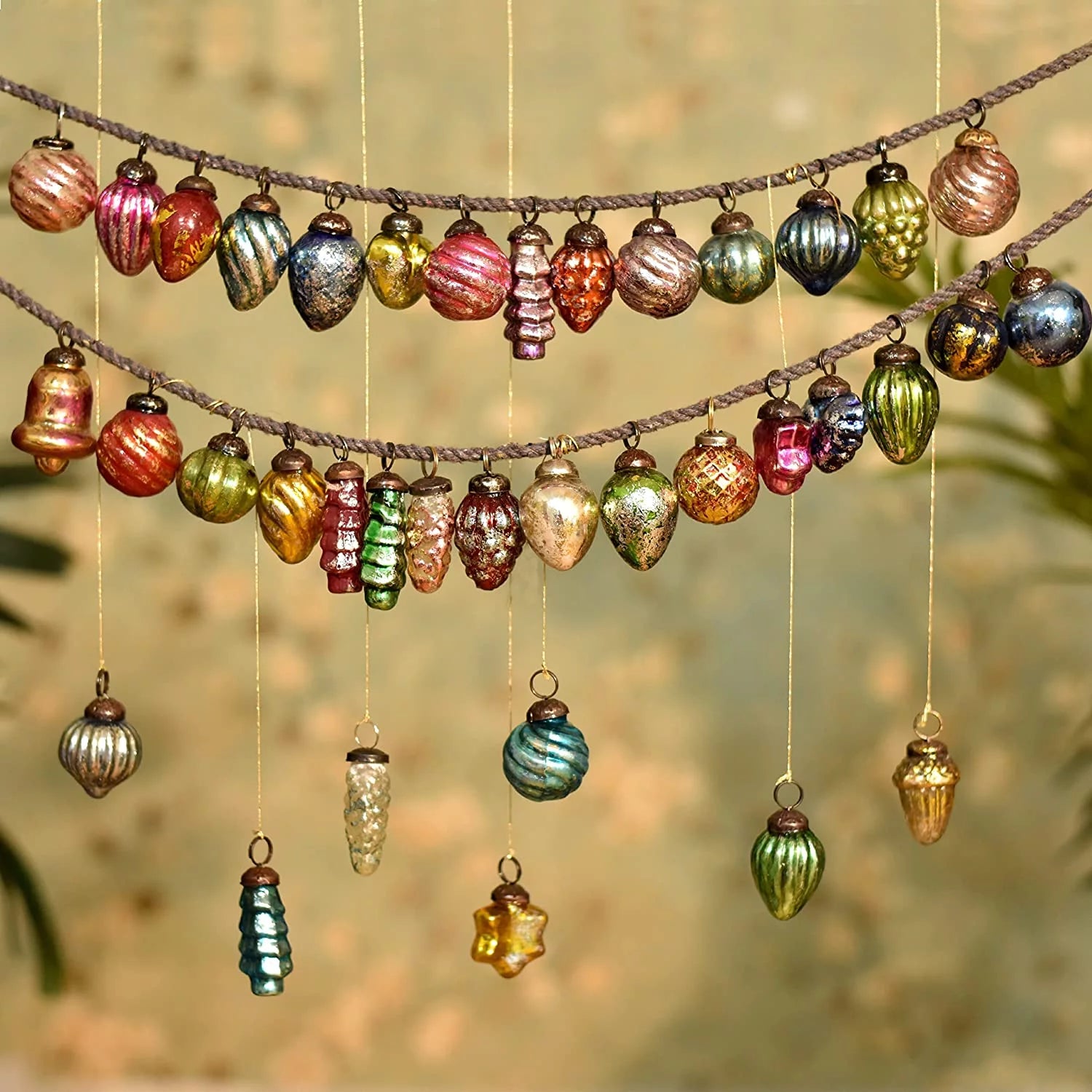 Antique Glass Christmas Ornaments 75 Piece J7042