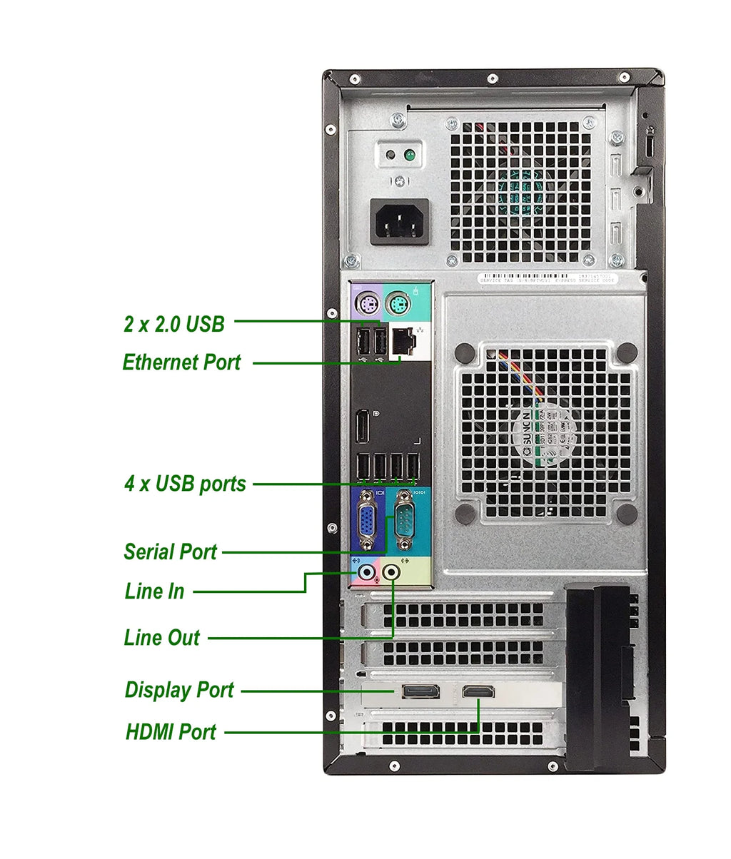 Gaming Desktop Tower PC Intel Core i5 16GB RAM 128GB SSD 2TB HDD 20" Monitor WiFi Windows 10 D61465