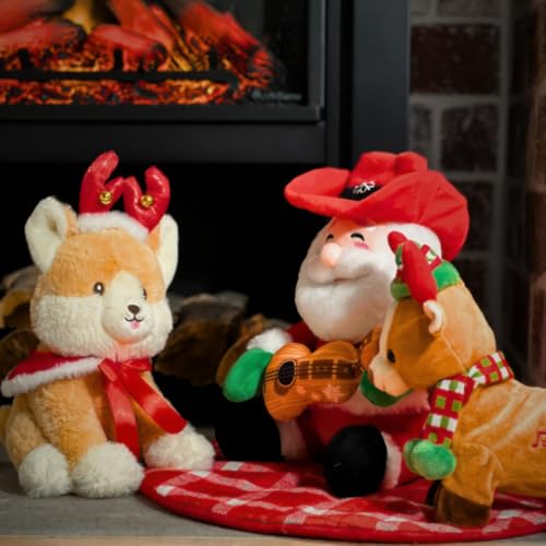 Animated Musical Singing Christmas Cowboy Plush Toy, 12 inches K495394