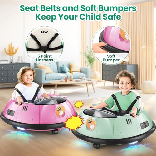 Kids Bumper Car with Remote Control, 360 Degree Spin, Pink Z9083