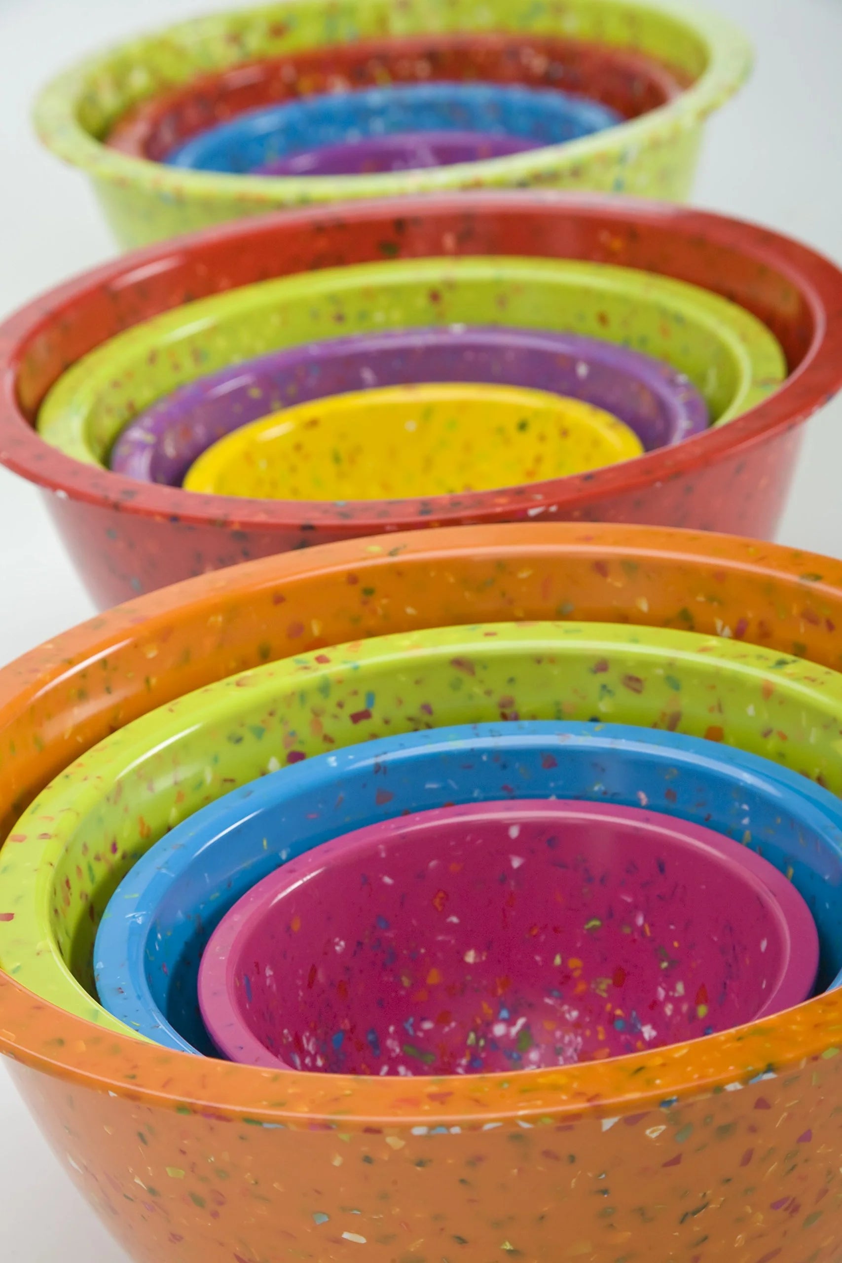 Mixing Bowls 4-Piece Nesting Set, Durable Melamine, Orange Kiwi Turquoise Magenta P1714