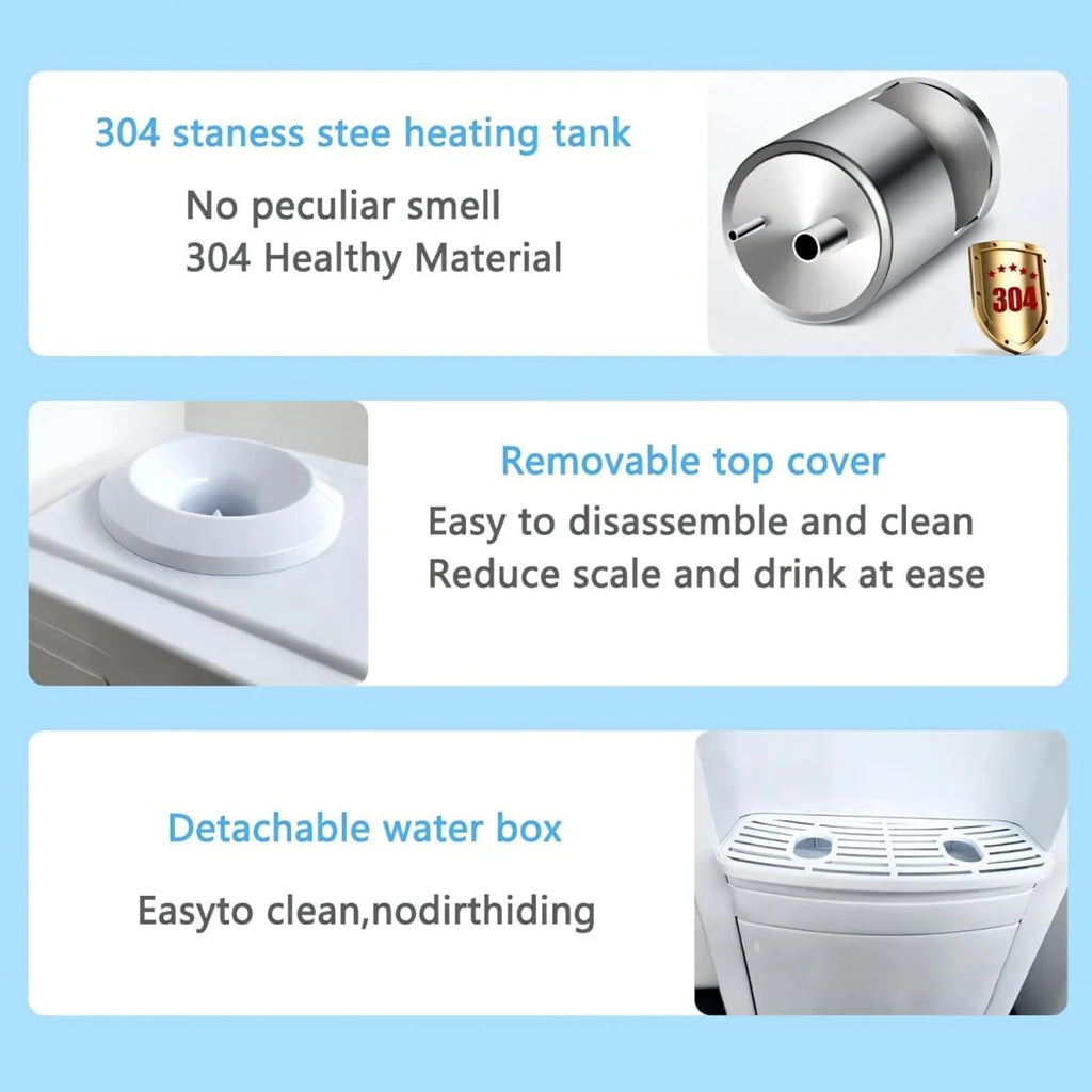 Water Cooler Dispenser for 5 Gallon Bottle, Top Loading, Hot and Cold, with Storage Cabinet V956117