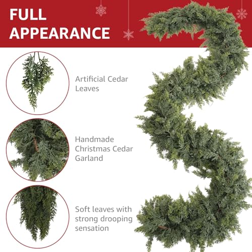 9ft Prelit Faux Pine Garland with Lights for Mantle K657616
