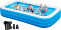 Extra Large Inflatable Pool with Pump, Full-Sized Blow Up Pool - 130'' x 72'' x 22'', Thickened Family Pools for Adult, Swimming Pool for Backyard Summer Outdoor Family Lawn