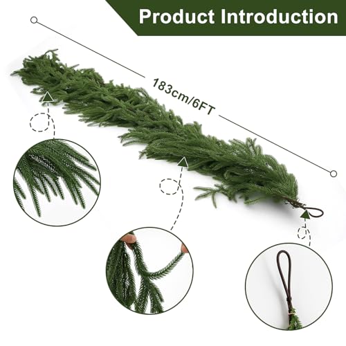 Artificial Norfolk Pine Garland 9FT for Christmas Decor E62268