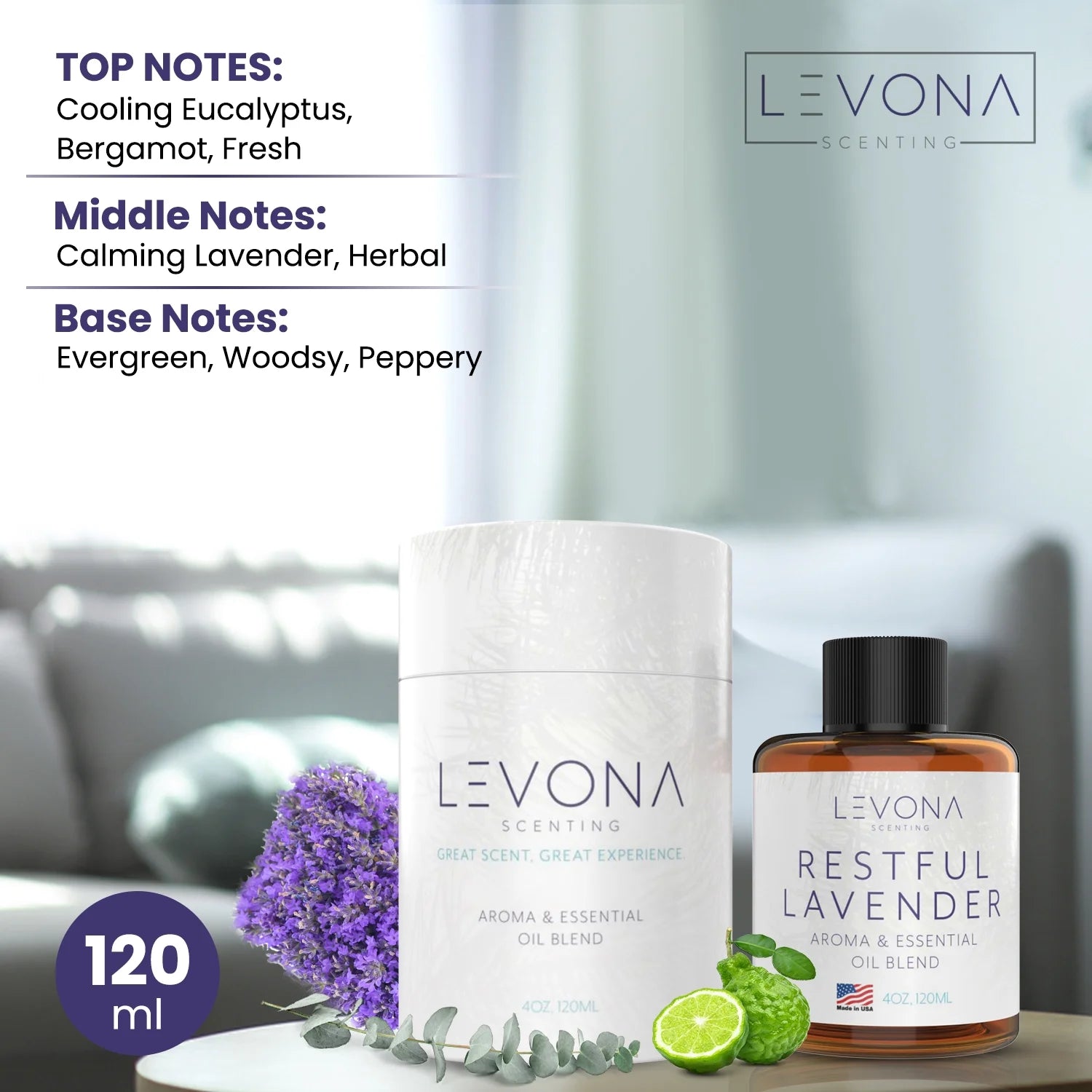 Pure Essential Oil for Diffuser - Lavender Floral Blend with Eucalyptus and Bergamot Z508604