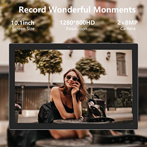 Tablet 10 inch Android 14 with Keyboard Case, Mouse, Stylus, 8GB+64GB, 1280*800 HD Touch Screen, 8MP Dual Camera, Wi-Fi Bluetooth, Blue B613