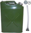 DDUPStore 20 Liter (5 Gallon) Gas Can Petrol Diesel Fuel Can with Flexible Spout, Portable Can Fuel Tank Steel Fuel Can Gasoline Bucket, Fuels Gasoline Cars, Trucks, Equipment (Army Green (EU Standard) youtong1