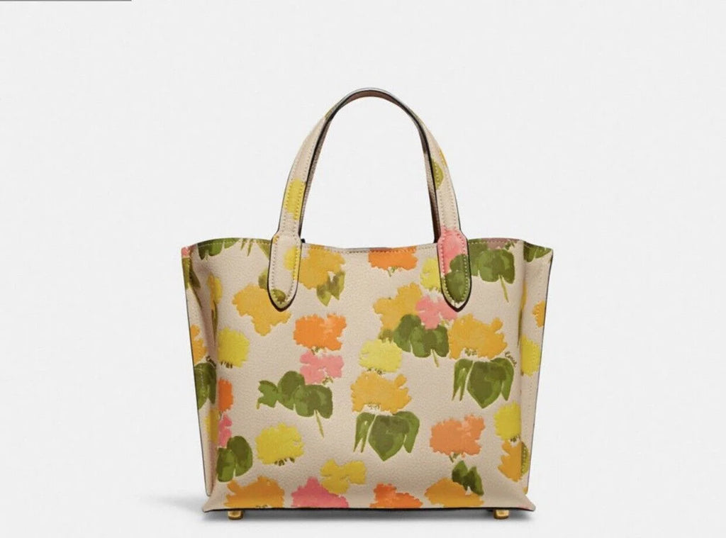 Floral Printed Leather Tote 24 V807416