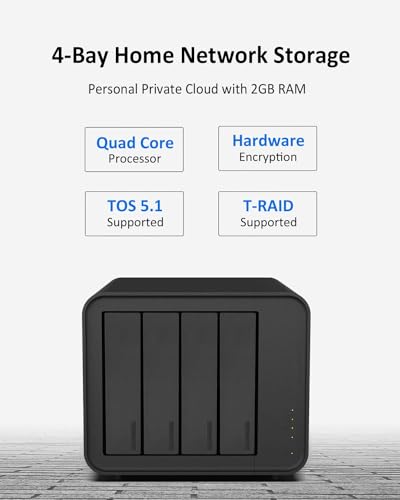 4 Bay NAS Network Attached Storage with Quad Core CPU and 2GB RAM N180