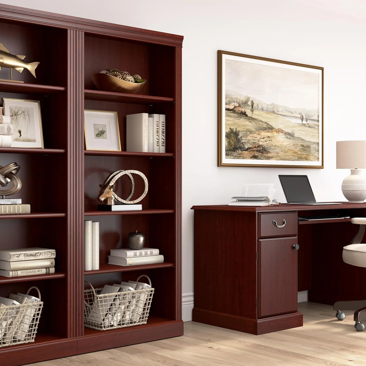 5 Shelf Bookcase in Harvest Cherry U300