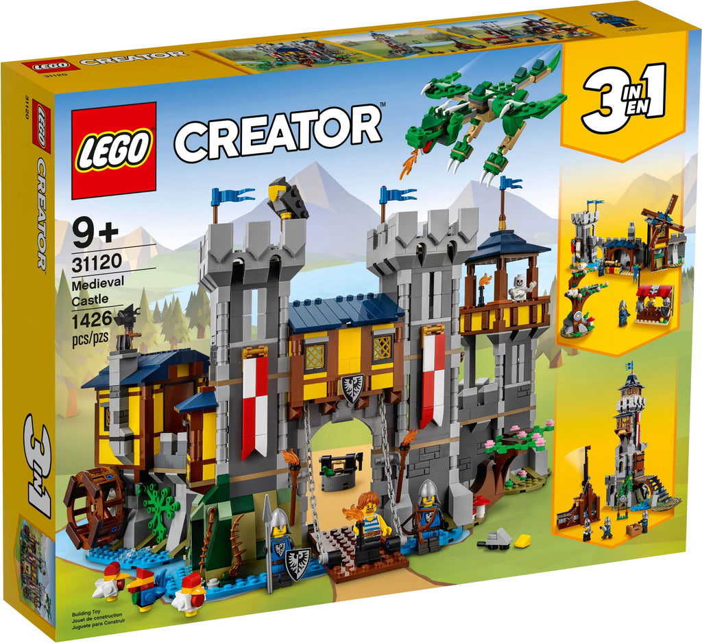 Medieval Castle Toy, 3 in 1 Transforms to Tower and Marketplace U7142