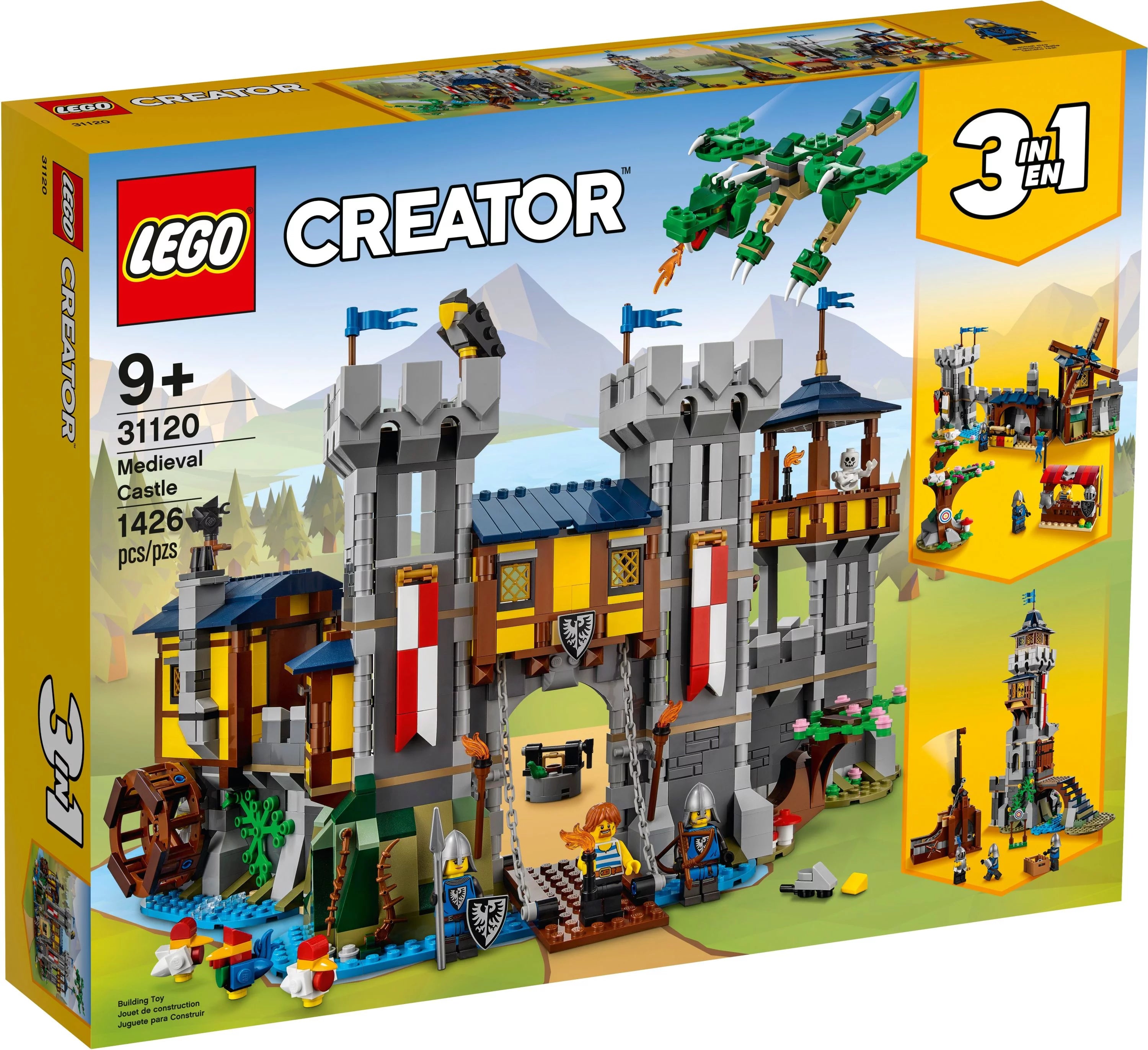 Medieval Castle Toy, 3 in 1 Transforms to Tower and Marketplace U7142