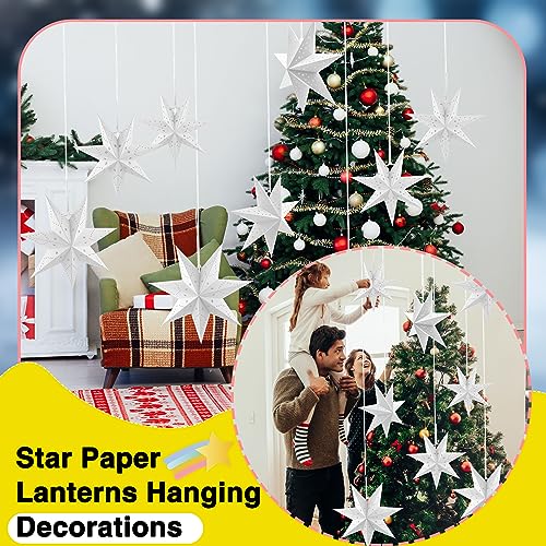 7 Pack 3D Paper Star Lanterns for Christmas Party Home Decor K723333