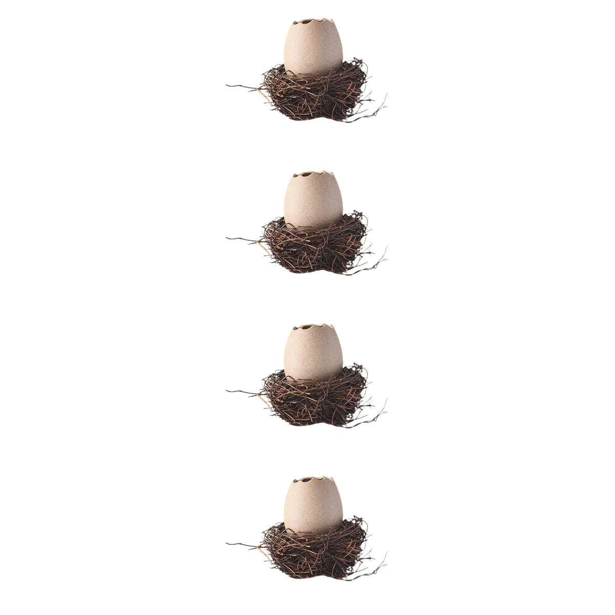 Small Ceramic Eggshell Vase Succulent Planter with Bird Nest M286
