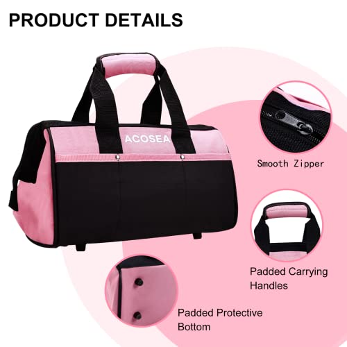 Pink Tool Bag, 13 Inch with 12 Storage Pockets Y313