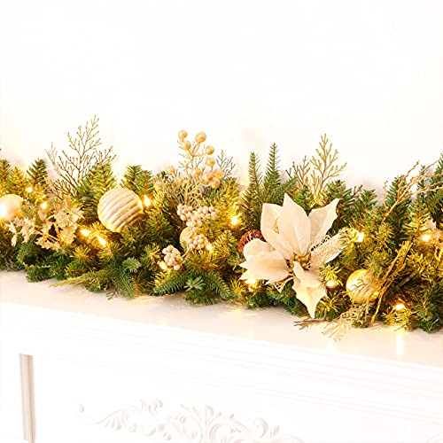 Pre-lit Christmas Garland 9ft with 50 LED Lights B458889