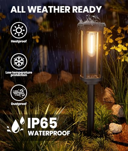 Solar Pathway Lights Outdoor, IP65 Waterproof, Auto On/Off for Yard Path A4634