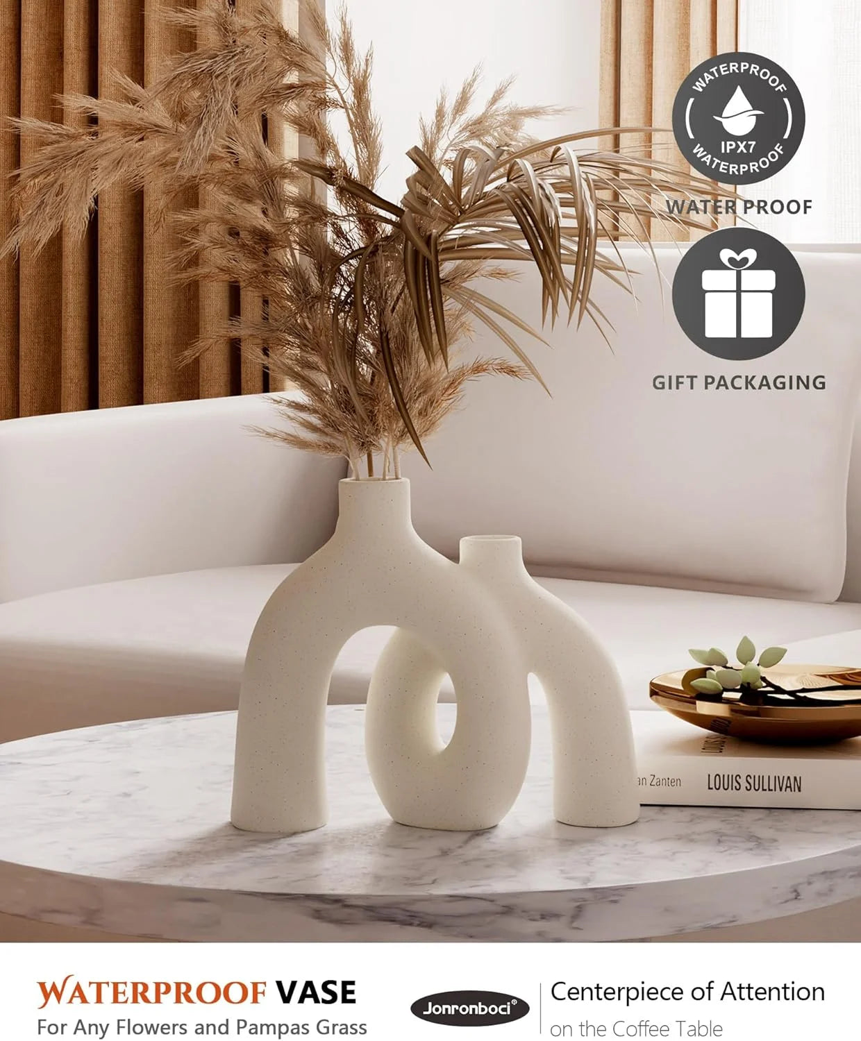 Modern Nordic Boho Ceramic Vases, Set of 2 F22881