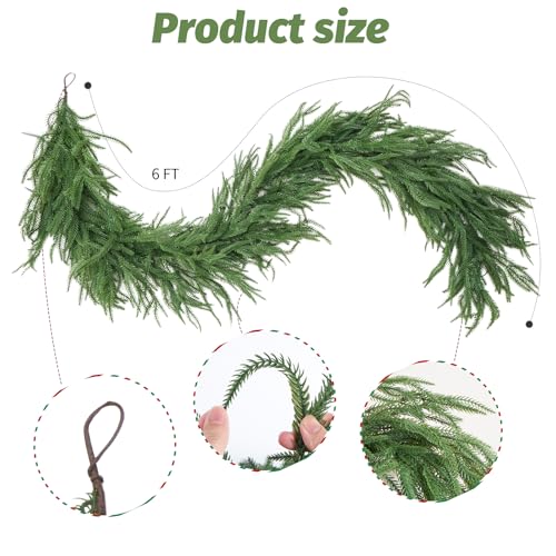 Artificial Norfolk Pine Garland 9FT for Christmas Decor K521114