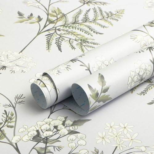 Peel and Stick Wallpaper Beige Removable Forest Tree Leaves Self Adhesive Contact Paper E64260