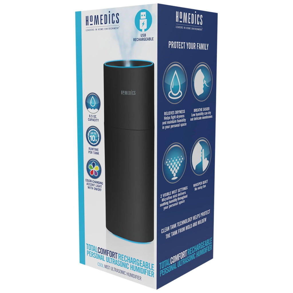 Portable Ultrasonic Humidifier, Cordless, Desktop, Travel, 10-Hour Runtime, Quiet Cool Mist E2684