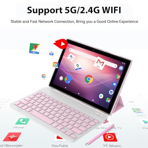 Tablet 10 Inch, 18GB RAM 128GB ROM, 2 in 1 with Keyboard Mouse Stylus G64709