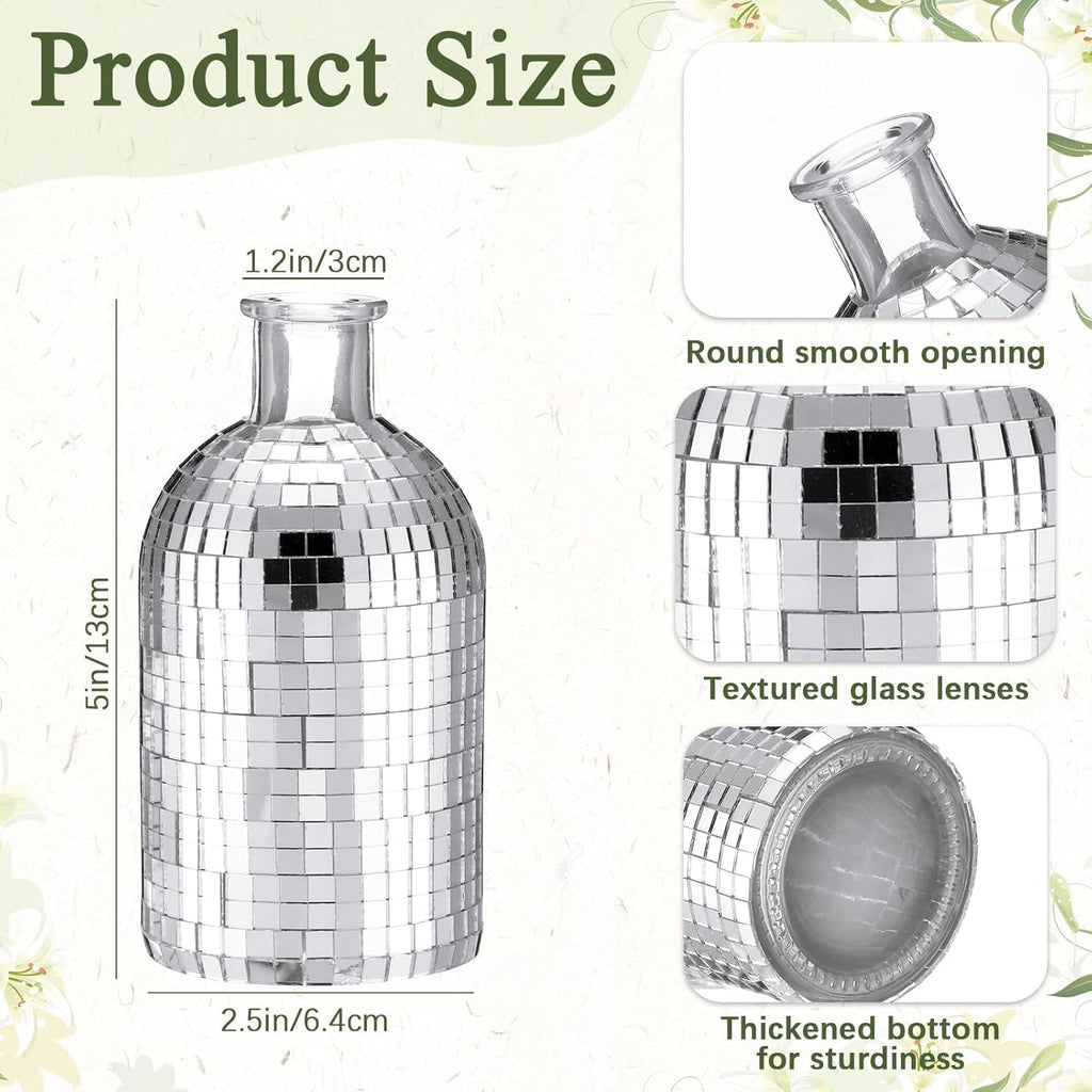 Disco Ball Mini Glass Bud Vase for Flowers and Plants P2721