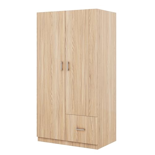 3 Door Wardrobe with Mirror, Hanging Rod and Shelves Z3357
