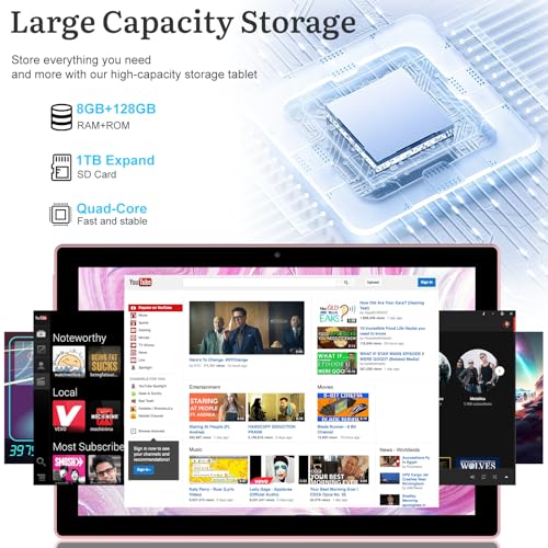 Android Tablet 10 Inch with Keyboard, Mouse, Stylus, 128GB ROM 6GB RAM N54250