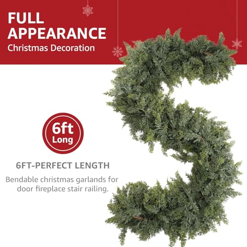 9ft Prelit Faux Pine Garland with Lights for Mantle K657616