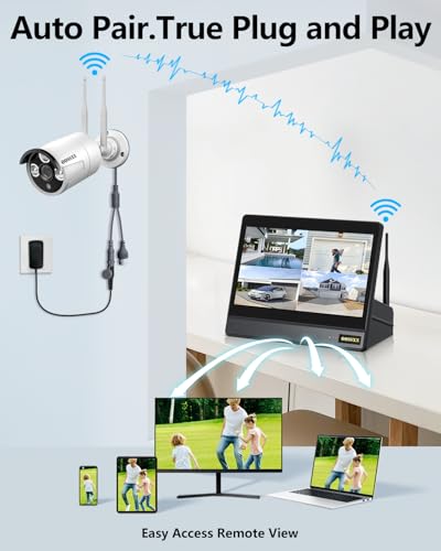 Wireless Security Camera System with 2TB Hard Drive, 4 Cameras, Night Vision Y58787