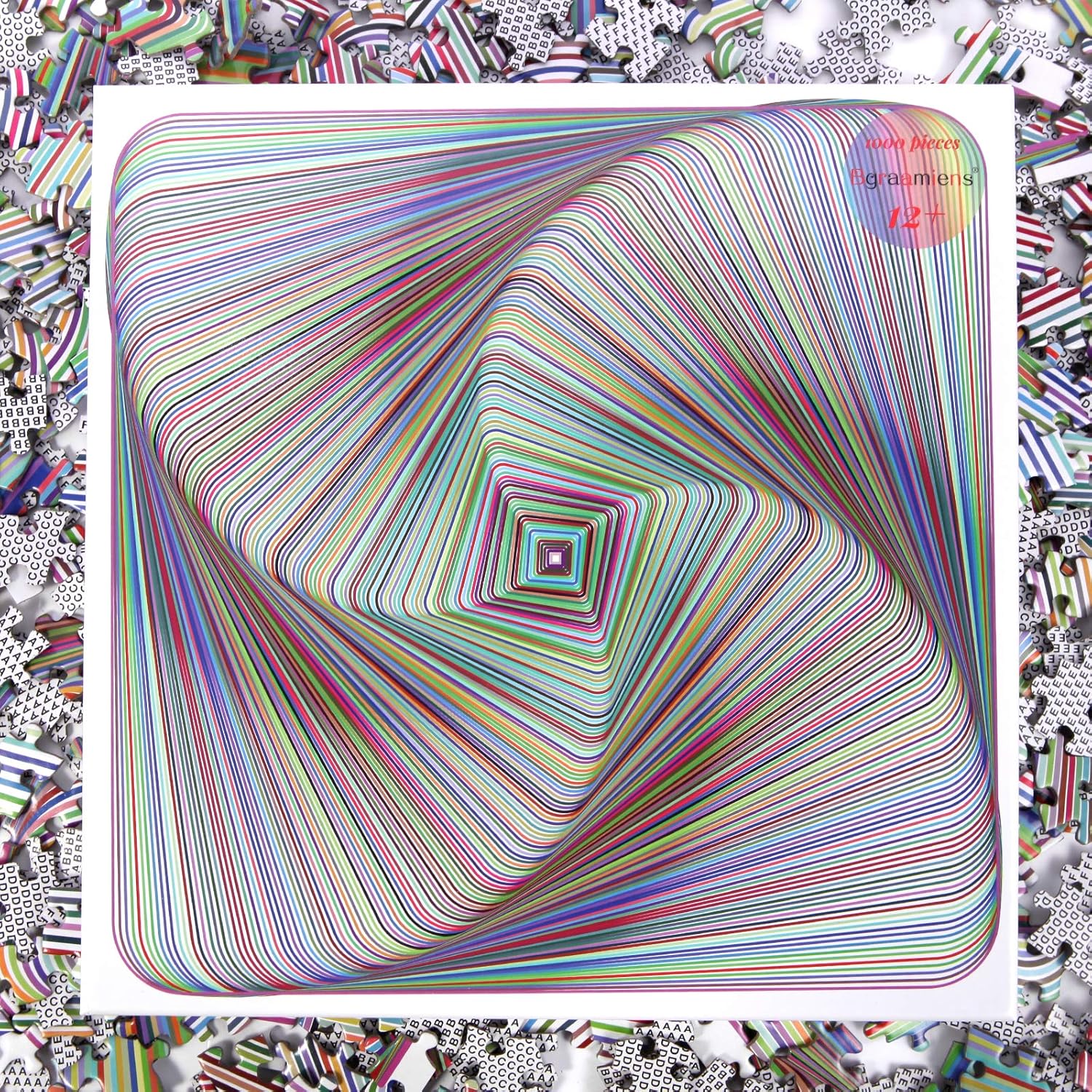 3D Colorful Squares Puzzle - 1000 Pieces Jigsaw for Adults and Kids U7452