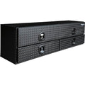 Buyers Products 1701578 Aluminum Heavy-Duty Flatbed Contractor Truck Tool Box With One Lower Door, Aluminum Diamond Tread, 21 x 18 x 72 Inch, Made In The USA, Contractor Job Box For Bed Of Truck