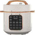The Pioneer Womans 6 Qt Pressure Cooker with Touch Control Display, Linen Speckle, Multi-Function 7 in 1 Cooker, Quick and Slow Cooking, 12 Smart Recipes, Safety Features, Overheat Protection
