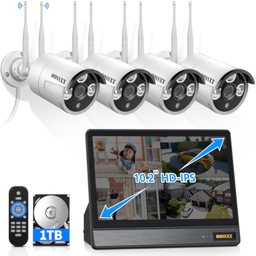 Wireless Security Camera System with 2TB Hard Drive, 4 Cameras, Night Vision Y58787