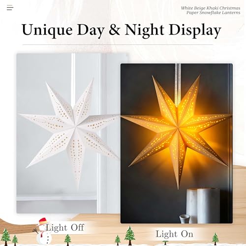 Christmas Paper Snowflake Lanterns with LED Lights for Holiday Party Decor A55544