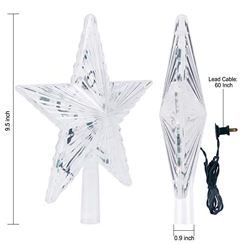 Christmas Tree Star Topper Lighted 3D Plug In Indoor Holiday Decor N7897