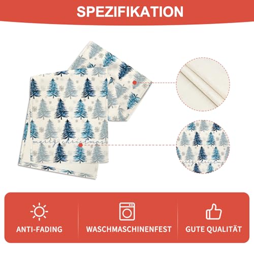 Christmas Table Runner Snowflake Winter Green Kitchen Dining Decor 13x72 Inch H231730