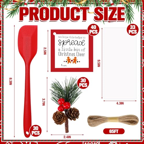 Christmas Silicone Spatula Set with Pine Branch Gift Bags B69531